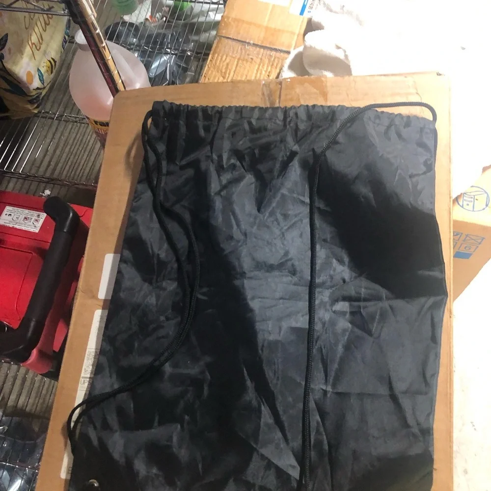 Nike Black Drawstring Gym Sack with White Swoosh & 